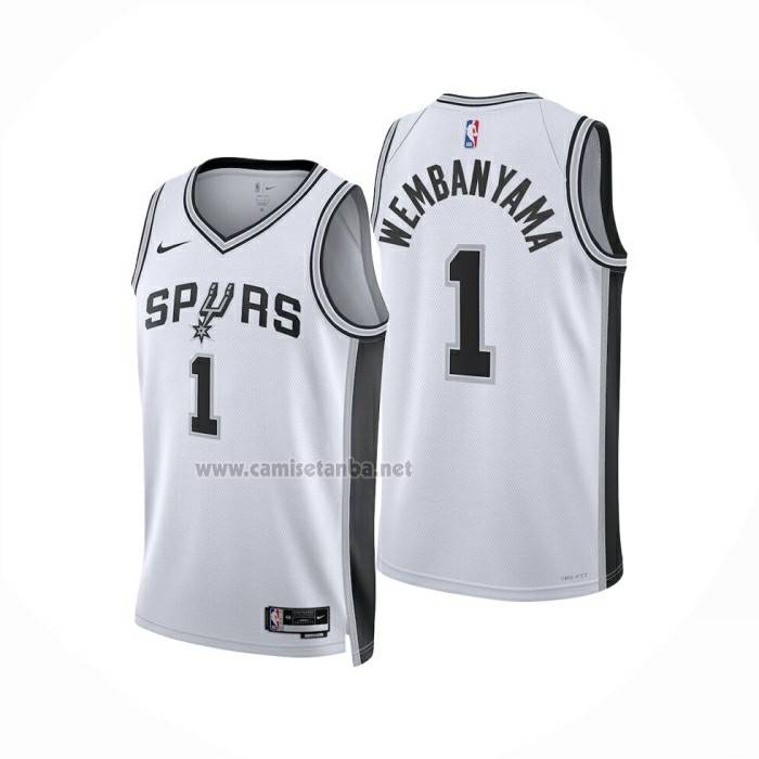 Camiseta San Antonio Spurs Victor Wembanyama NO 1 Association 2024-25 Blanco